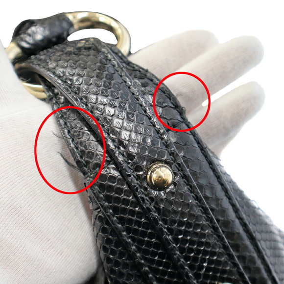 Gucci Handbag Python Leather Black - Picture 9 of 13